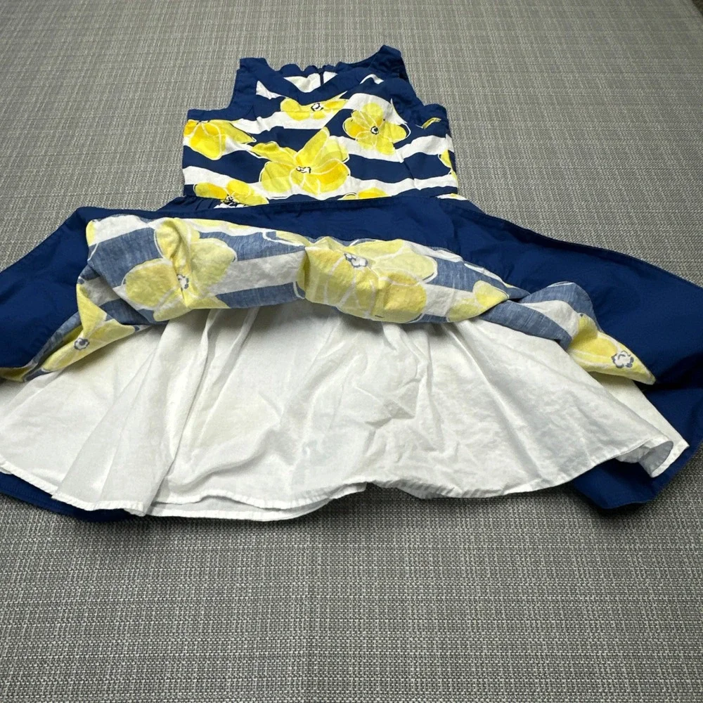 Gymboree Girls Dress Size 8 Floral Stripe Sleeveless Lined Summer Party Pictures